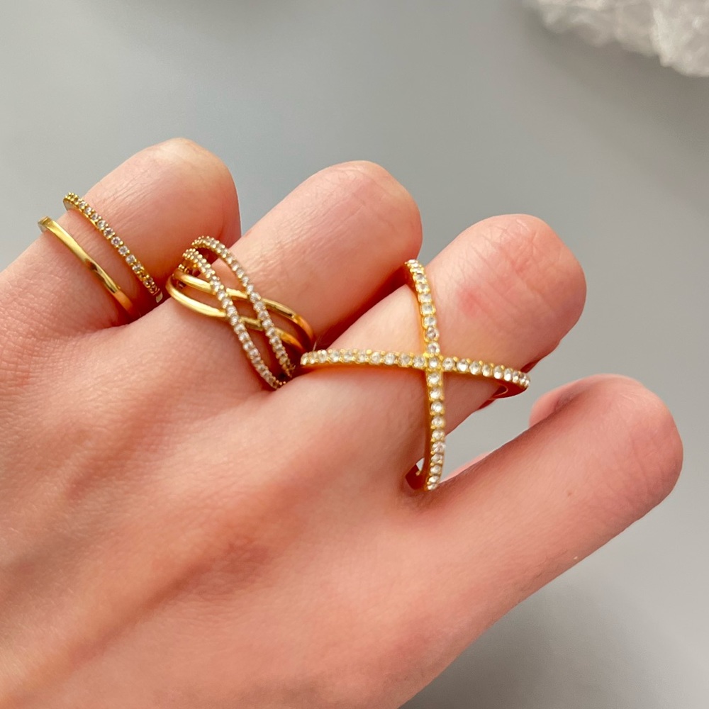 BaubleBar rings x3, gold